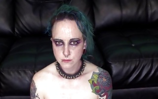 Punk whore gets her pussy destroyed with a huge dick